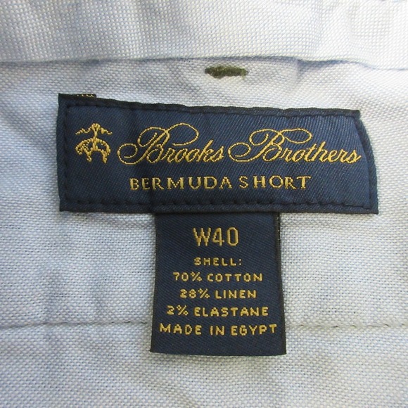Brooks Brothers Bermuda Shorts Mens 40 Green Cotton Linen Summer Casual 336 - Picture 3 of 12